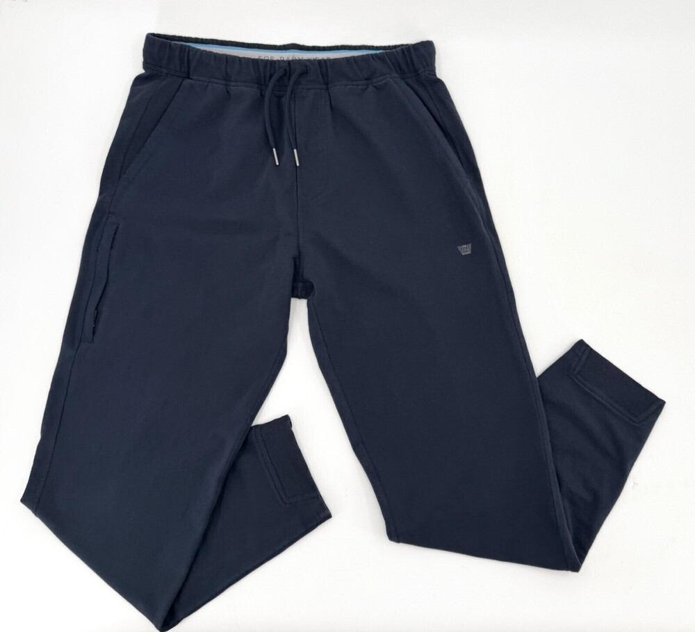 Mack Weldon Pants Mens Medium Blue Joggers Pull On Drawstrin Stretch Pockets